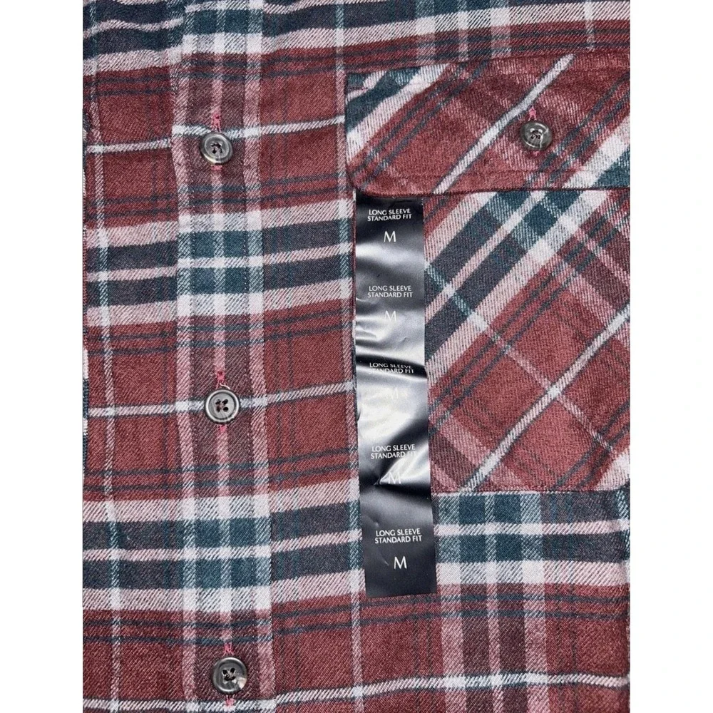 Banana Republic Shirt Mens Medium Red Plaid Flannel Long Sleeve Button Up